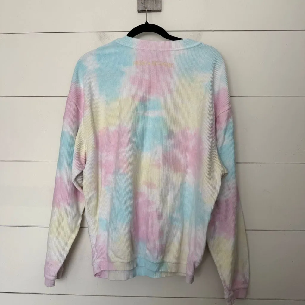 Chicka D Women’s Small Tie Dye Smiley Face Longsleeve Top Sweater - Image 3