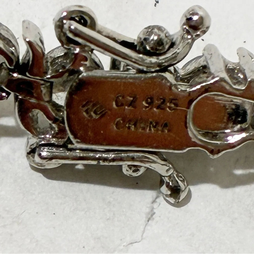 Sterling Silver 925 Clear Round CZ S Style Tennis Bracelet Jewelry - Image 3