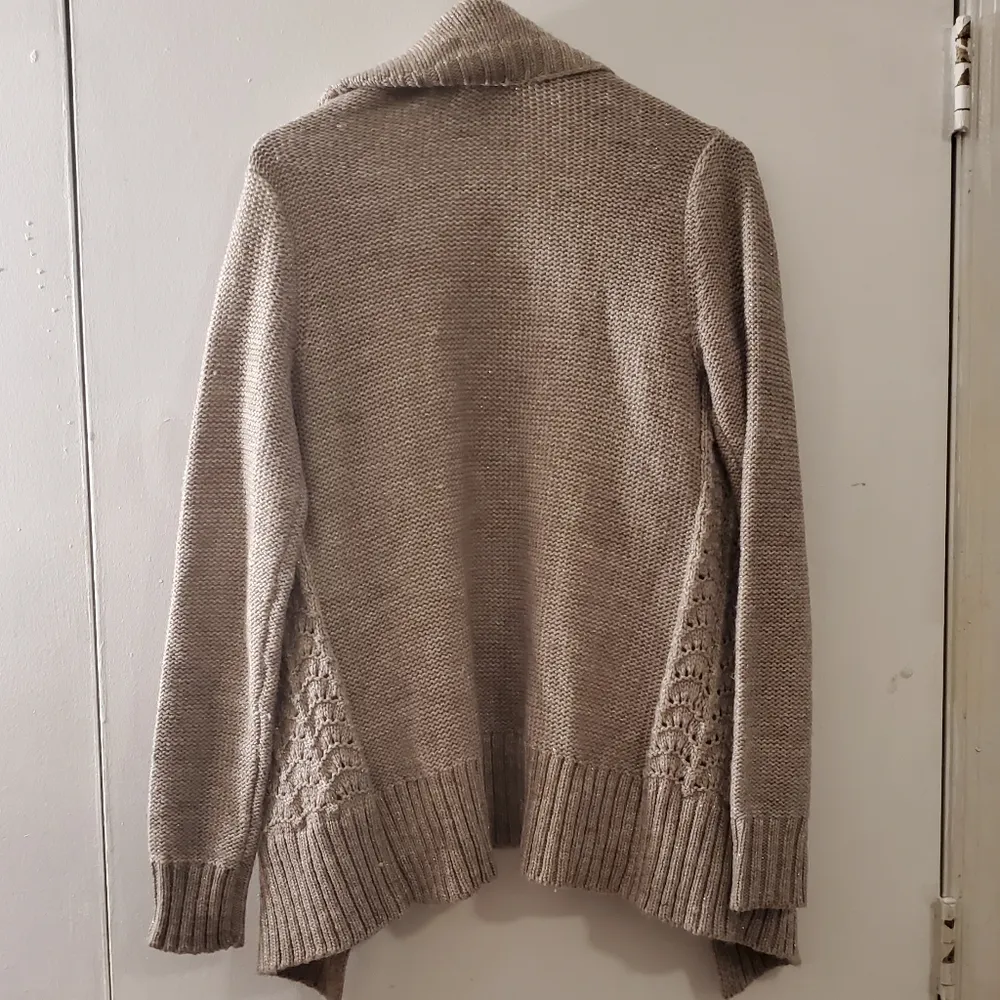 🔥SALE🔥American Eagle Grey Open Front Over Sized Knit Cardigan M - Image 9
