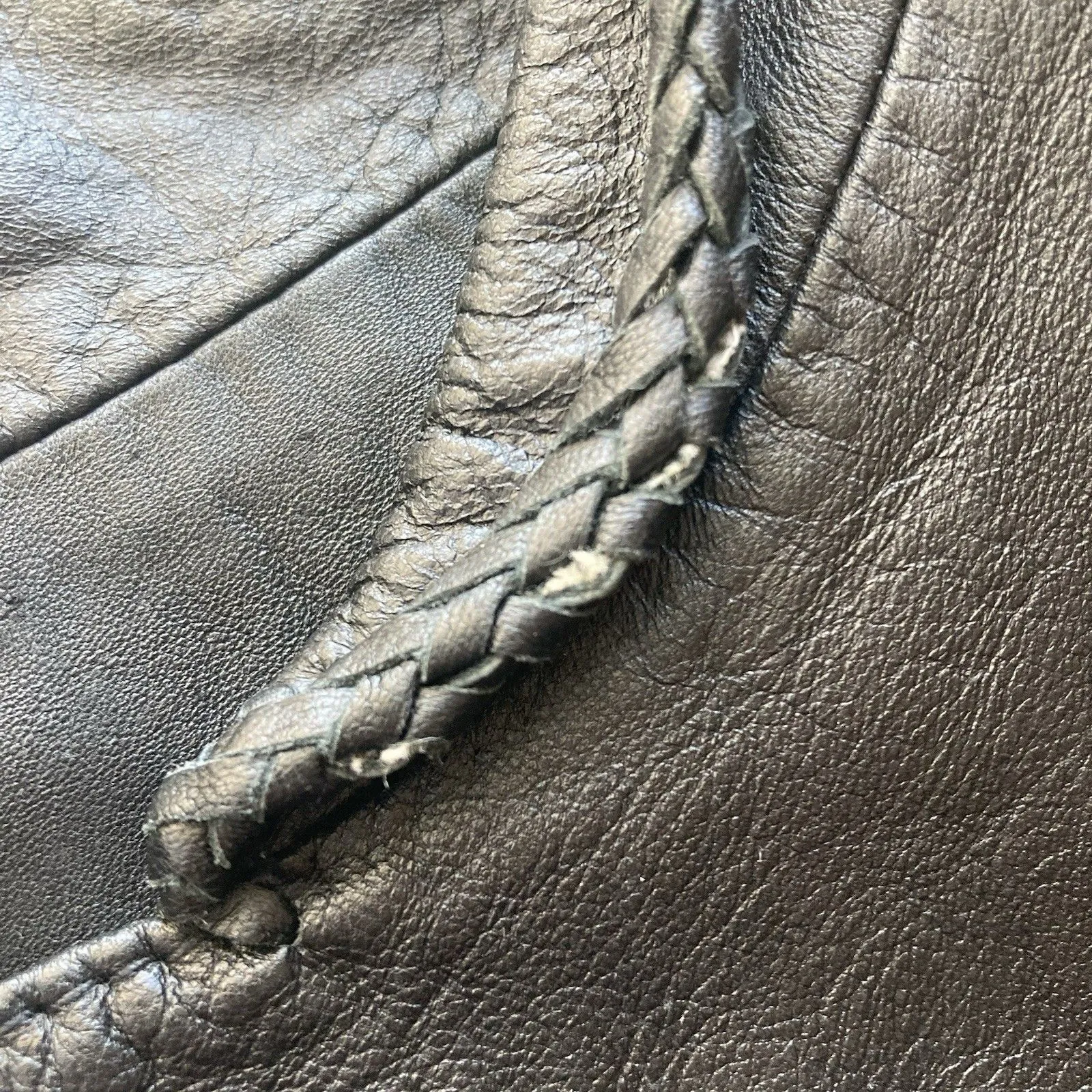 Vintage Black Leather Jacket M Buffalo Nickel Buttons Grunge Goth Street 80s 90s Size M - Image 15