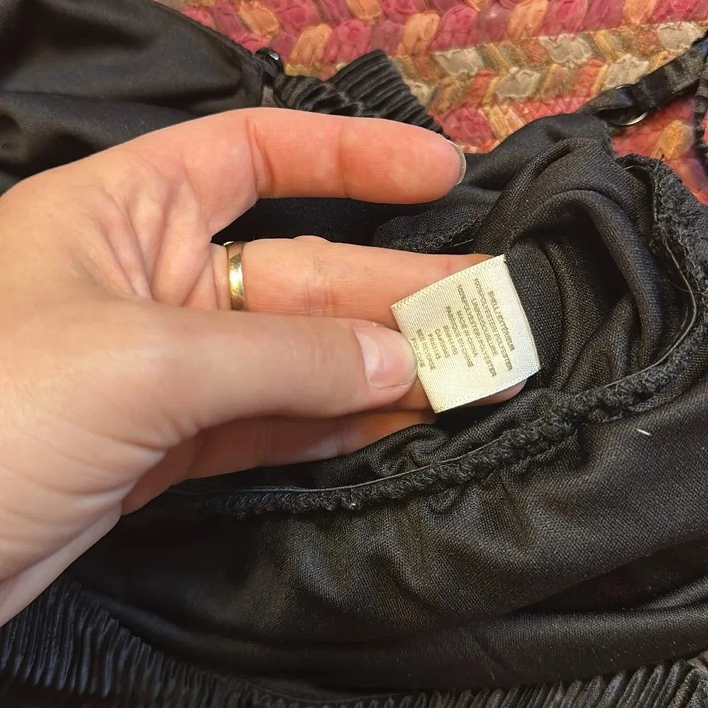 BLACK CRINKLE ONE PIECE JUMPSUIT WIDE LEG - Image 4