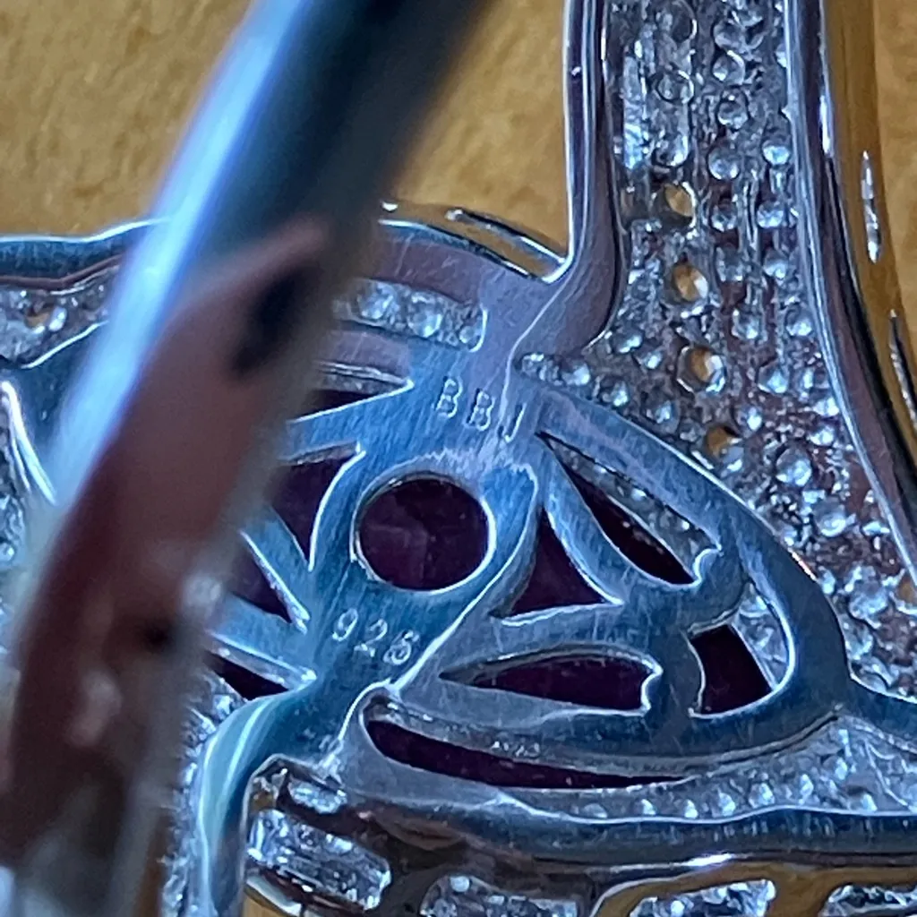 Genuine Ruby Sterling Silver Ring Size 7 Purple - Image 6