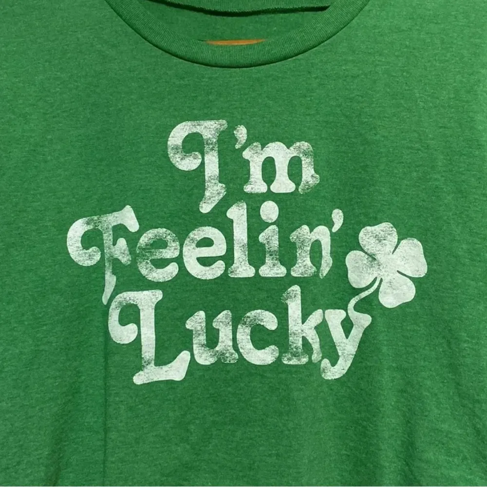 Green FifthSun St.Patrick’s “ I’m Feeling Lucky “ Short Sleeve Crop Top Size 2XL - Image 2