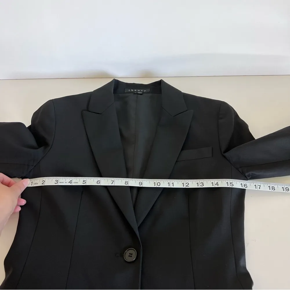 Theory Women’s Gabe B Black Single Button Tailored Suit Jacket Blazer - Image 7