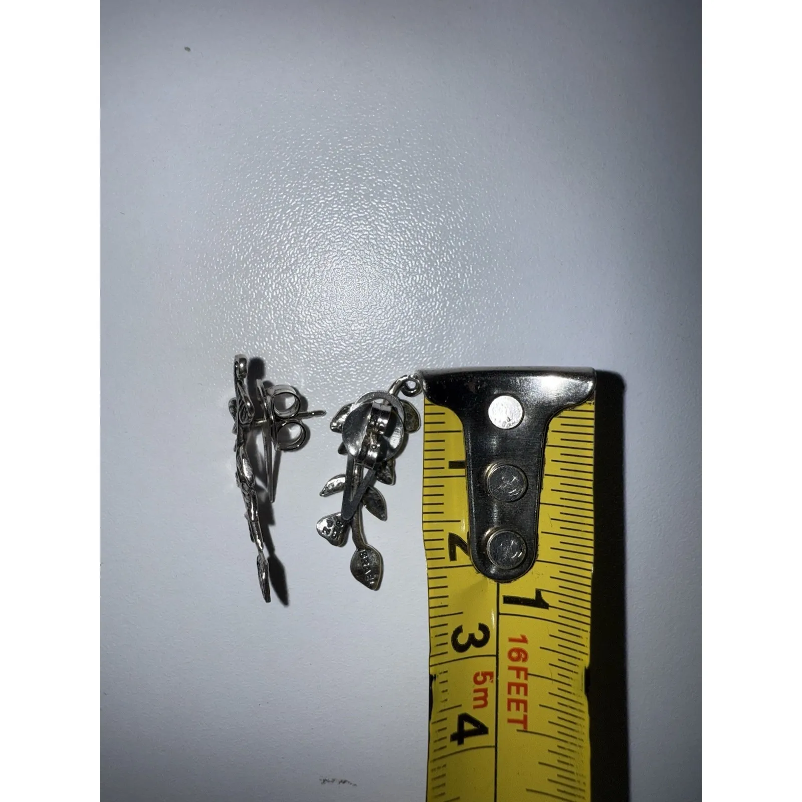 NWOT OR PAZ PZ ISRAEL Sterling Silver .925 Vine Pierced Stud Drop Climb Earrings - Image 5