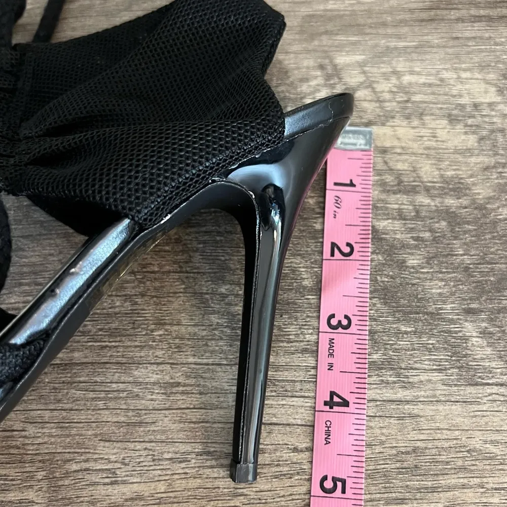 Bakers Black Tie stiletto High Heels Shoes Open Toe Formal Prom Hoco Sz 6.5 B - Image 10