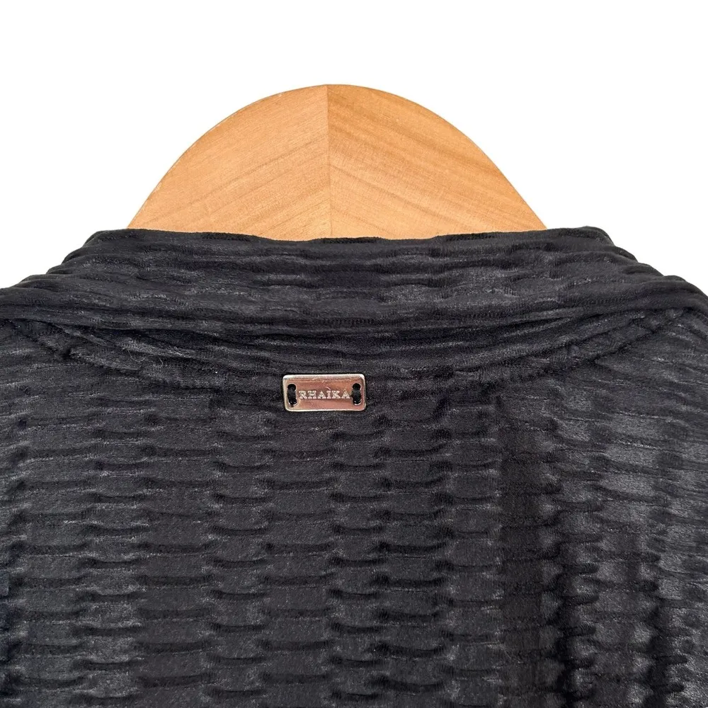 Rhaika London Black Textured Full Zip Peplum Jacket Sz S - Image 4