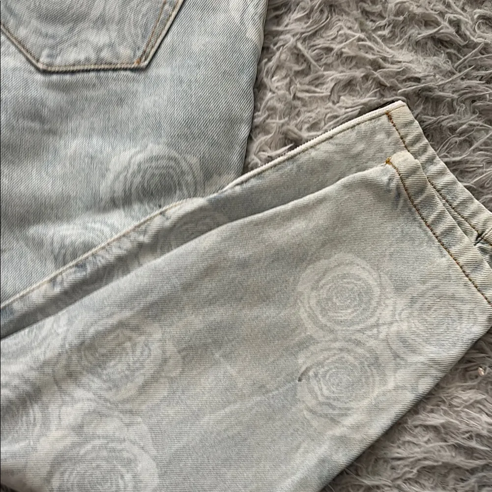 One X Oneteaspoon Light Blue Distressed Jeans with Floral Design - Image 9