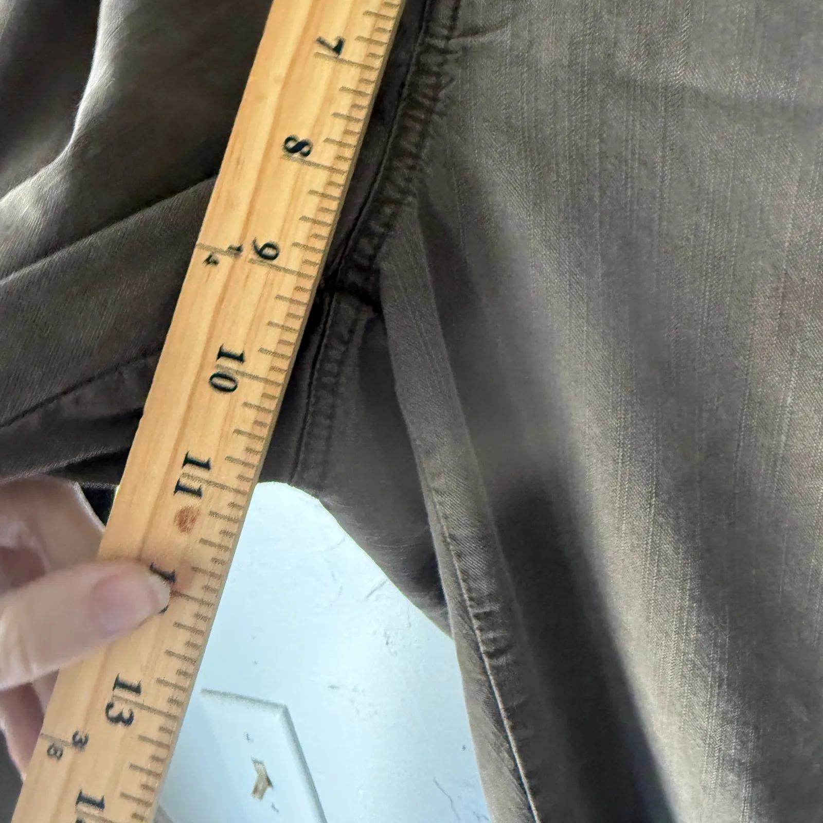 Coldwater Creek Women Brown Cargo Pants Embellished Side Pocket 12 Lagen Boho - Image 10