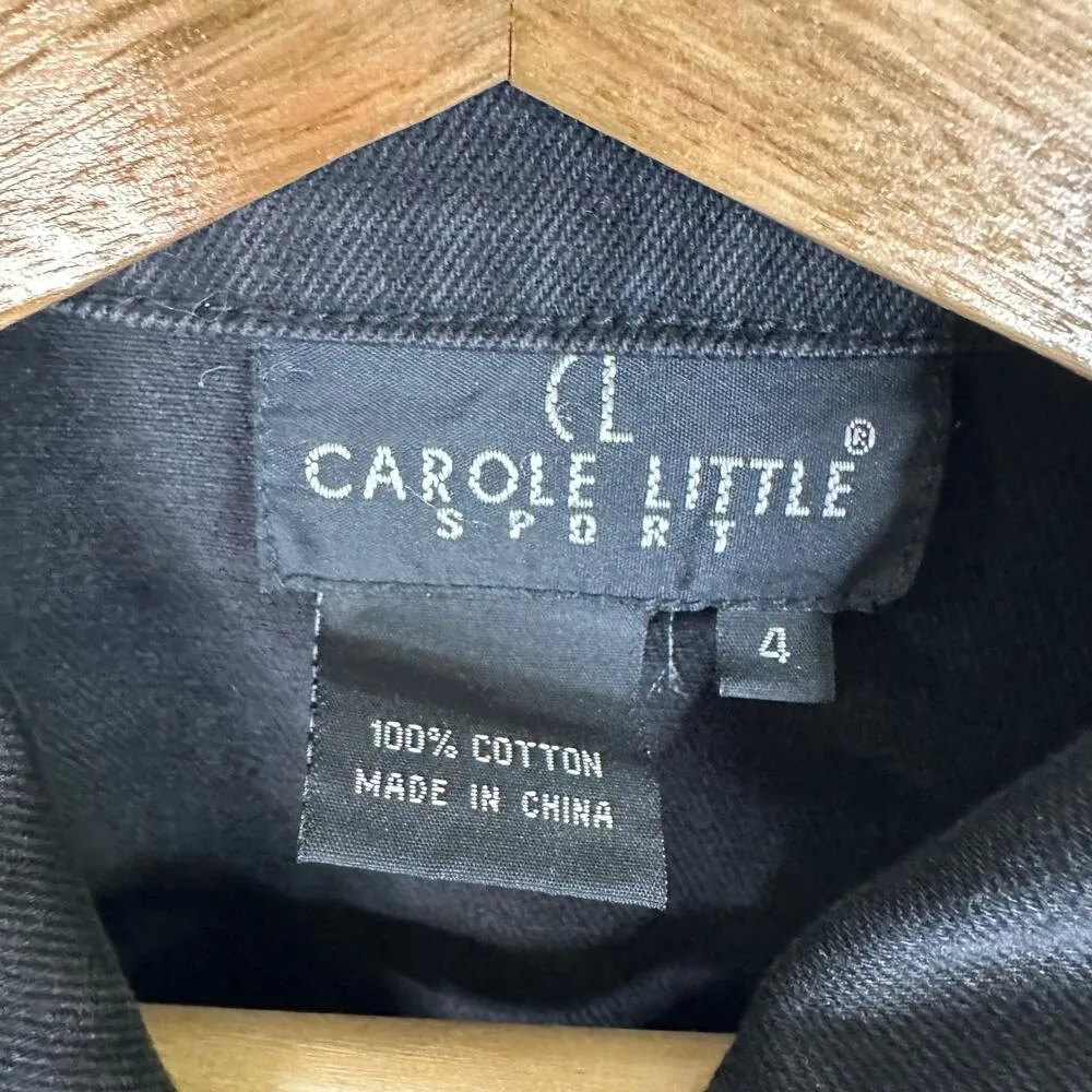 Carole Little Sport Women 4 Embroidered Beaded Oversized Denim Jacket Boho Artsy - Image 8