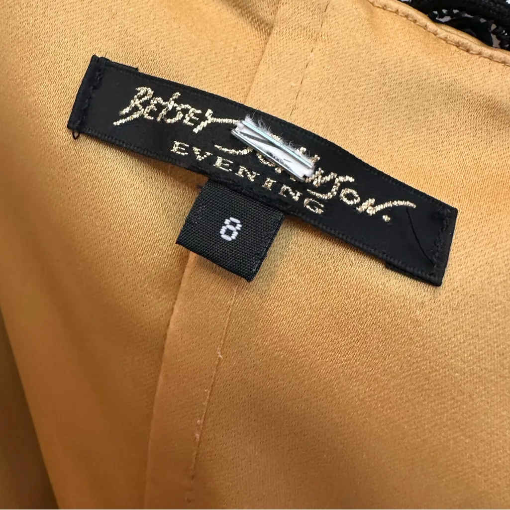 Vintage Betsey Johnson Evening Collection 90’s Gold & Black Formal Dress Size 8 - Image 13