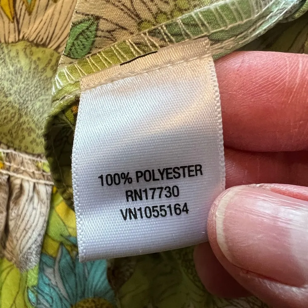 Liberty of London for Target Yellow Green Sunflower Floral Boho Top Blouse XS - Image 11