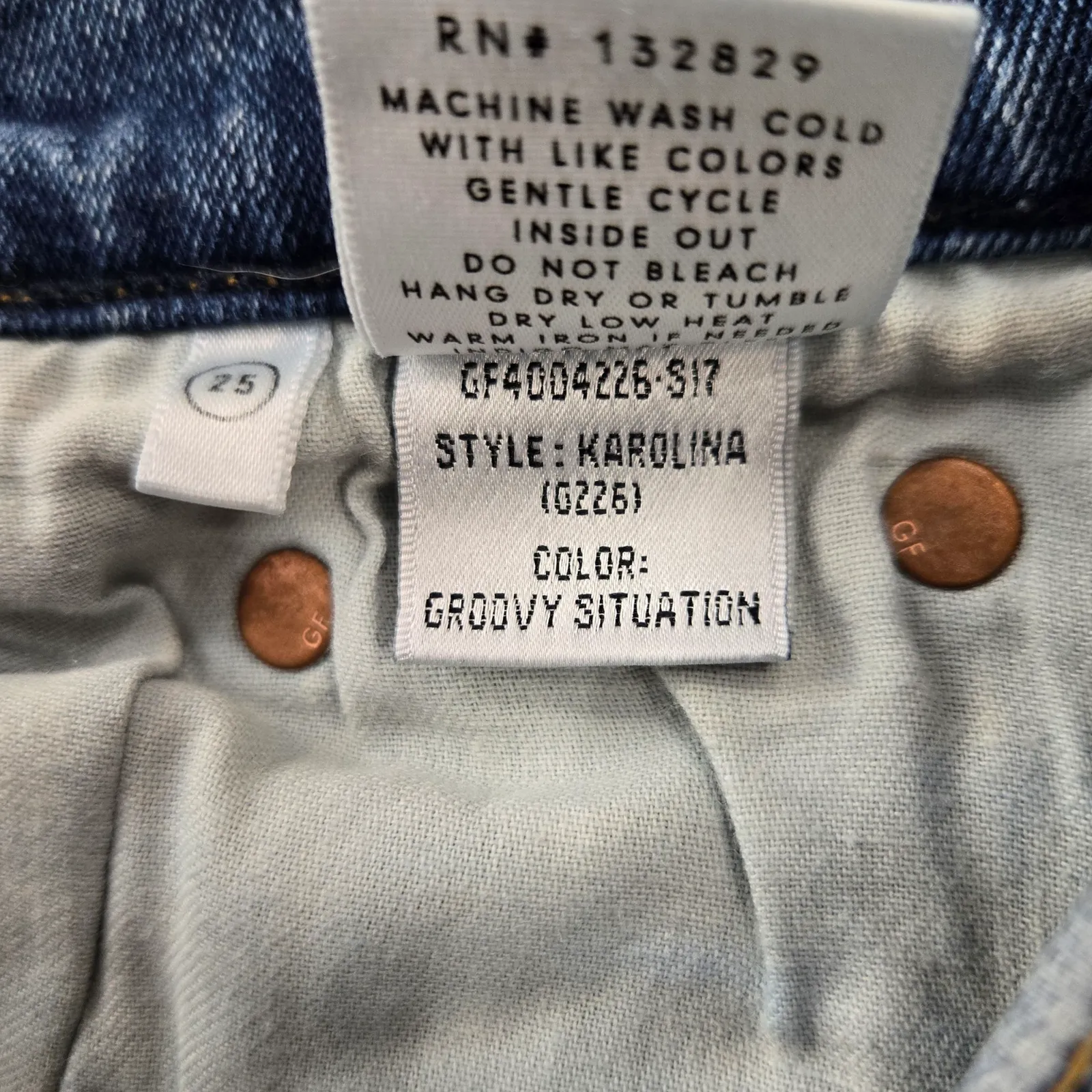 GRLFRND Karolina High-Rise Straight Jeans Groovy Situation Size 25 Made in USA - Image 7