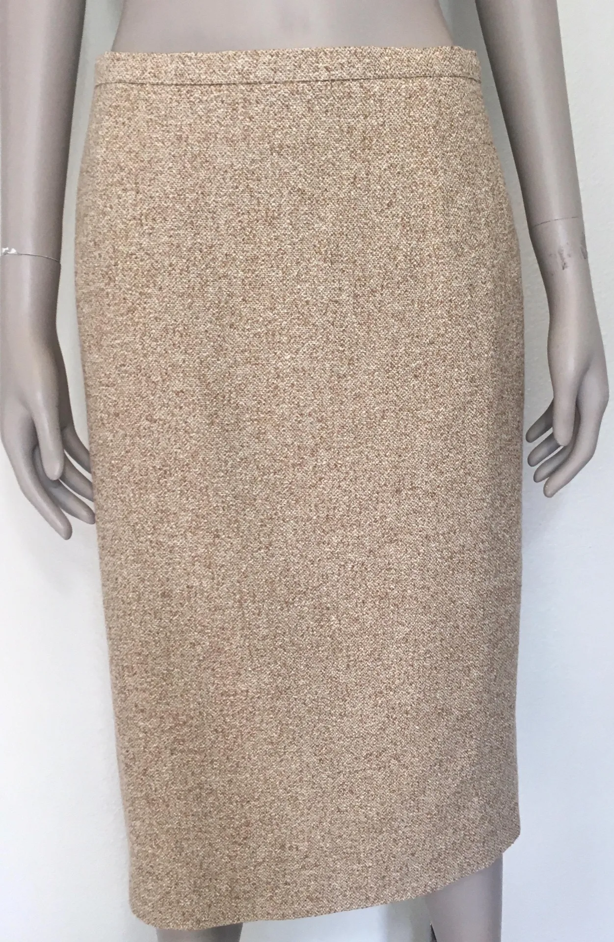 Escada Cashmere Blend Pencil Skirt Tan Size M - Image 2