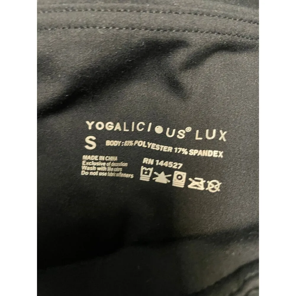 Yogalicious Lux Black Biker Shorts Size Small Athleisure Athletic Workout Gym - Image 3