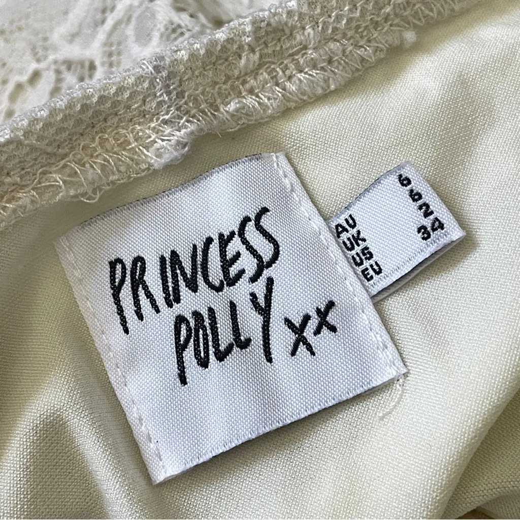 Princess Polly Skirt lace mini womens Cream size 2 y2k going out feel the heat - Image 2
