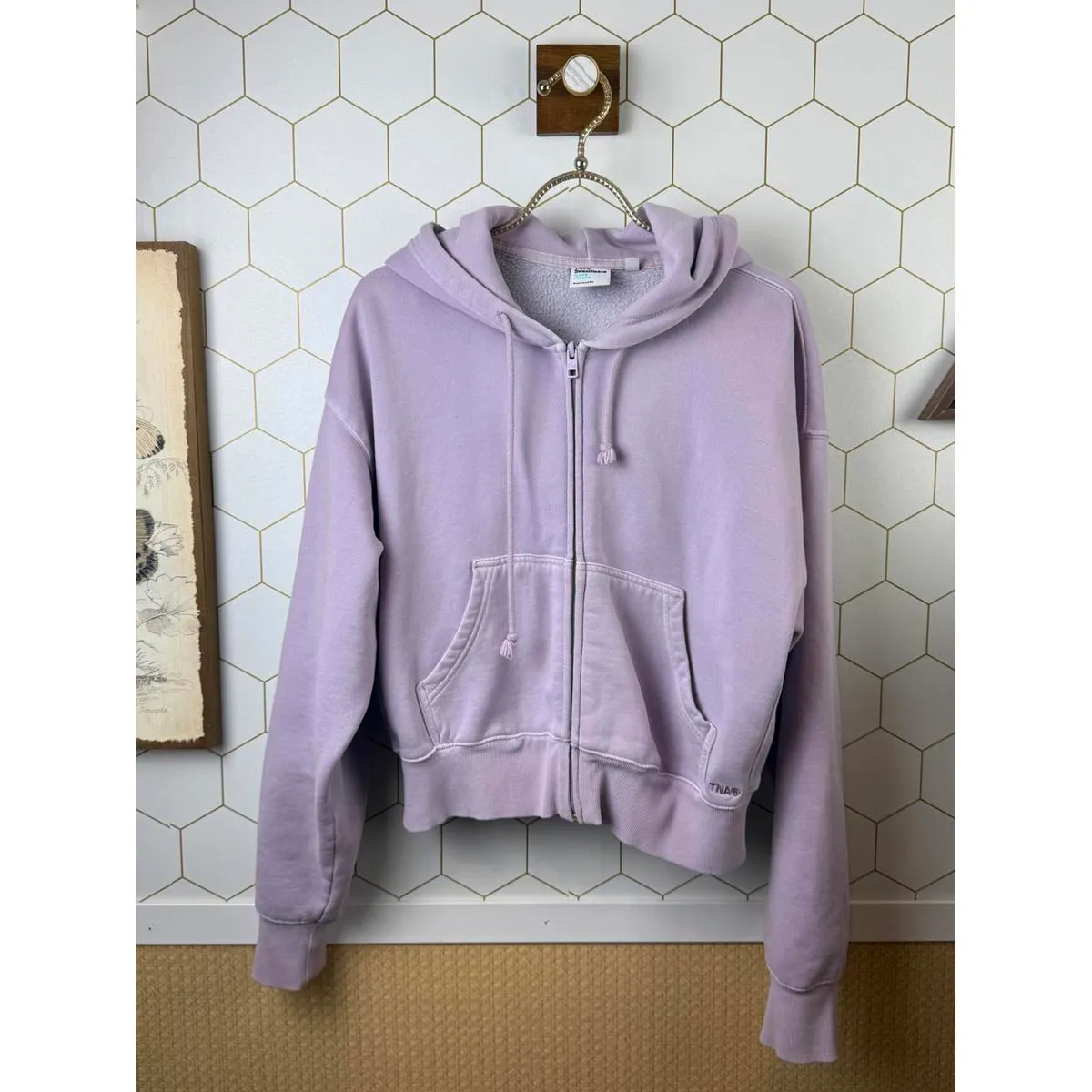 TNA Purple Full Zip Cozy Sweatfleece Boyfriend Fit Zip Hoodie - Image 6