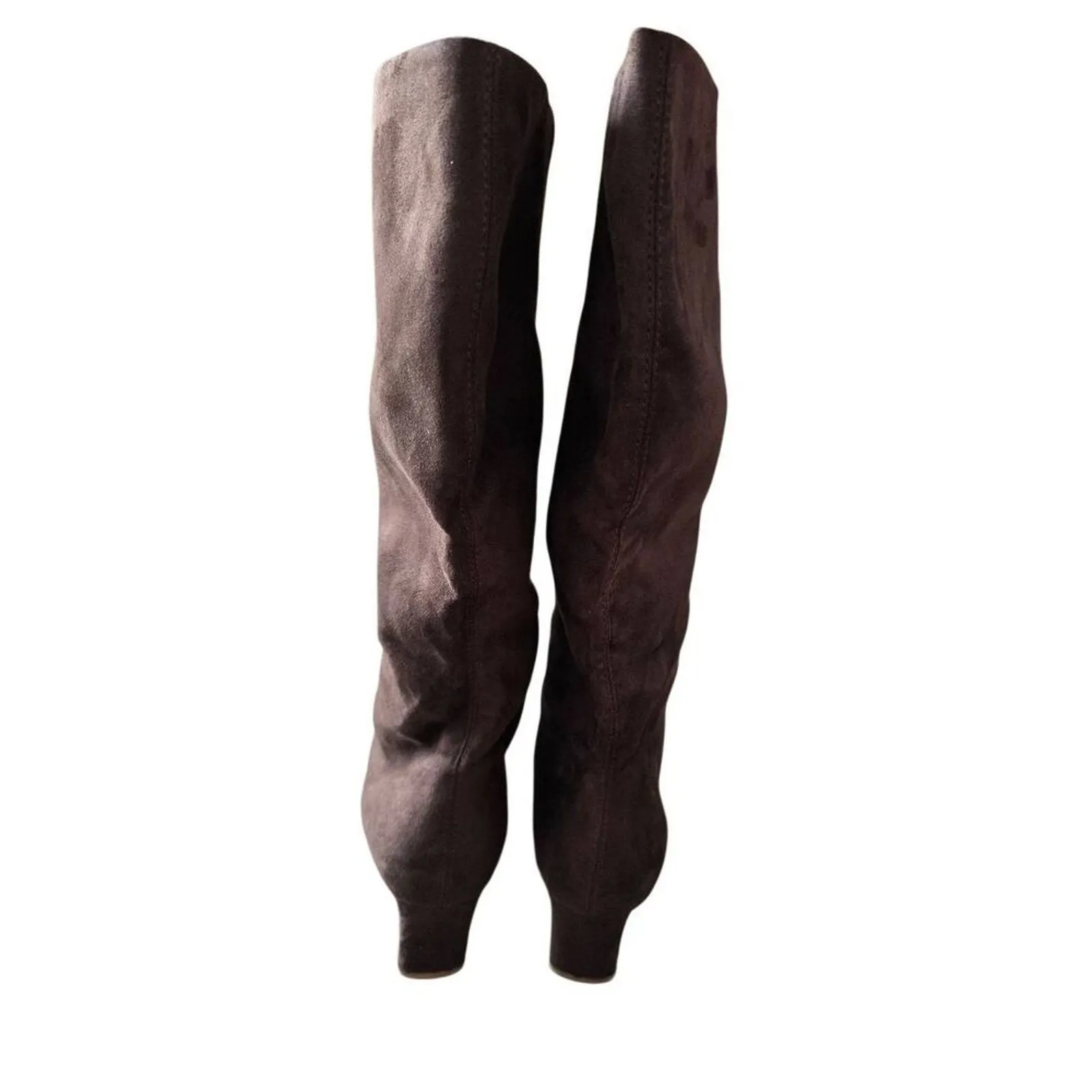 Seychelles Tall Boots Brown Textile Upper Kitten Heel Size 6.5 Pull On Style NEW - Image 4