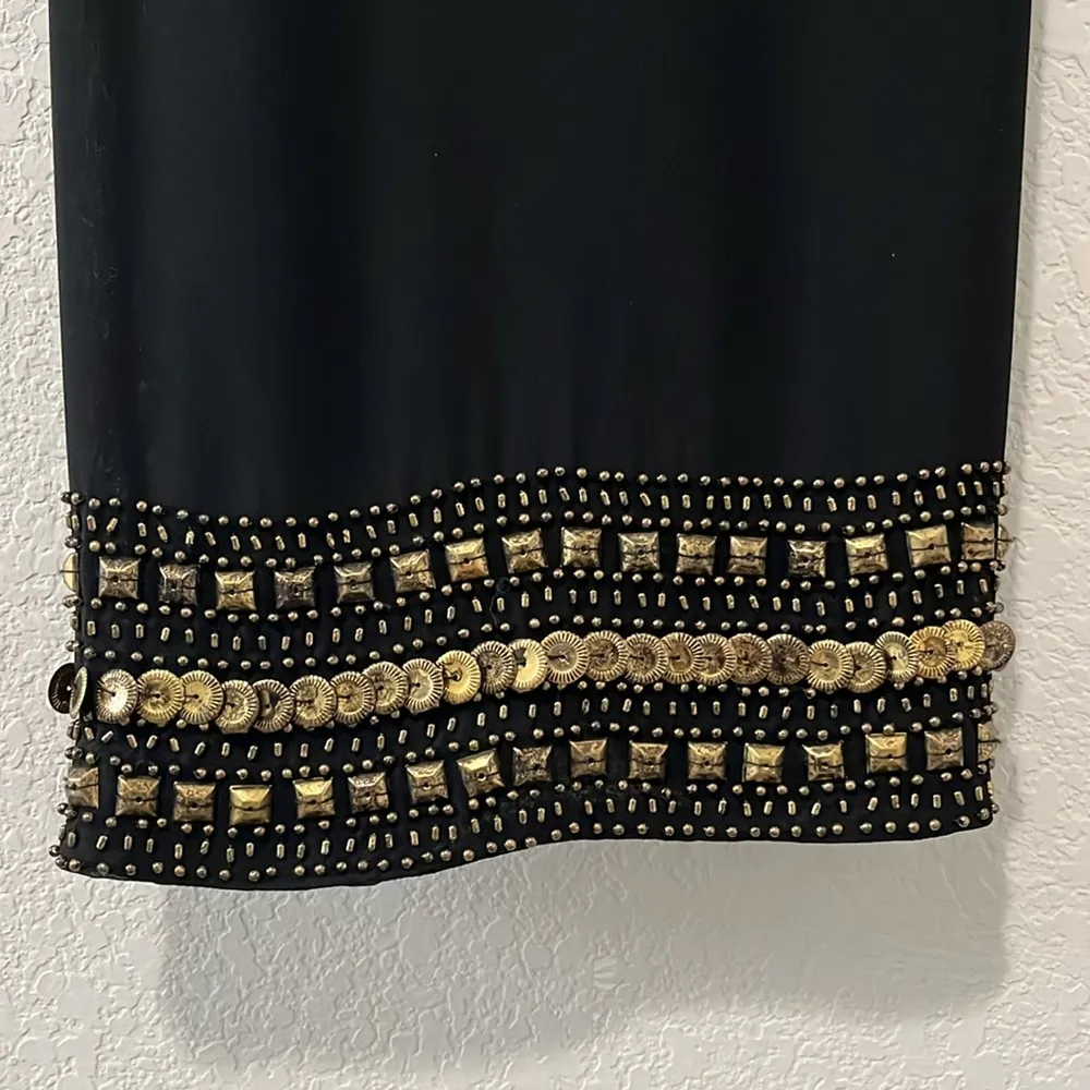 TWELFTH STREET BY CYNTHIA VINCENT Black Top with Gold Embellishments, Size M Size M - Image 3