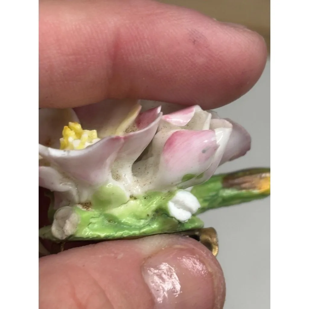 Staffordshire Vintage Cara China Staffordshire Flower Brooch*note pics Pink - Image 2