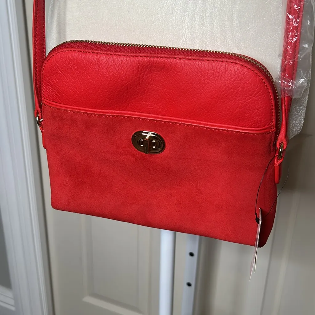 Talbots red leather Crossbody Bag new - Image 8