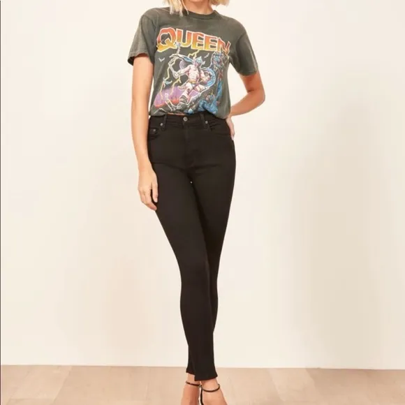Reformation‎ High and Skinny Black Jeans LY492 Size 27 - Image 3