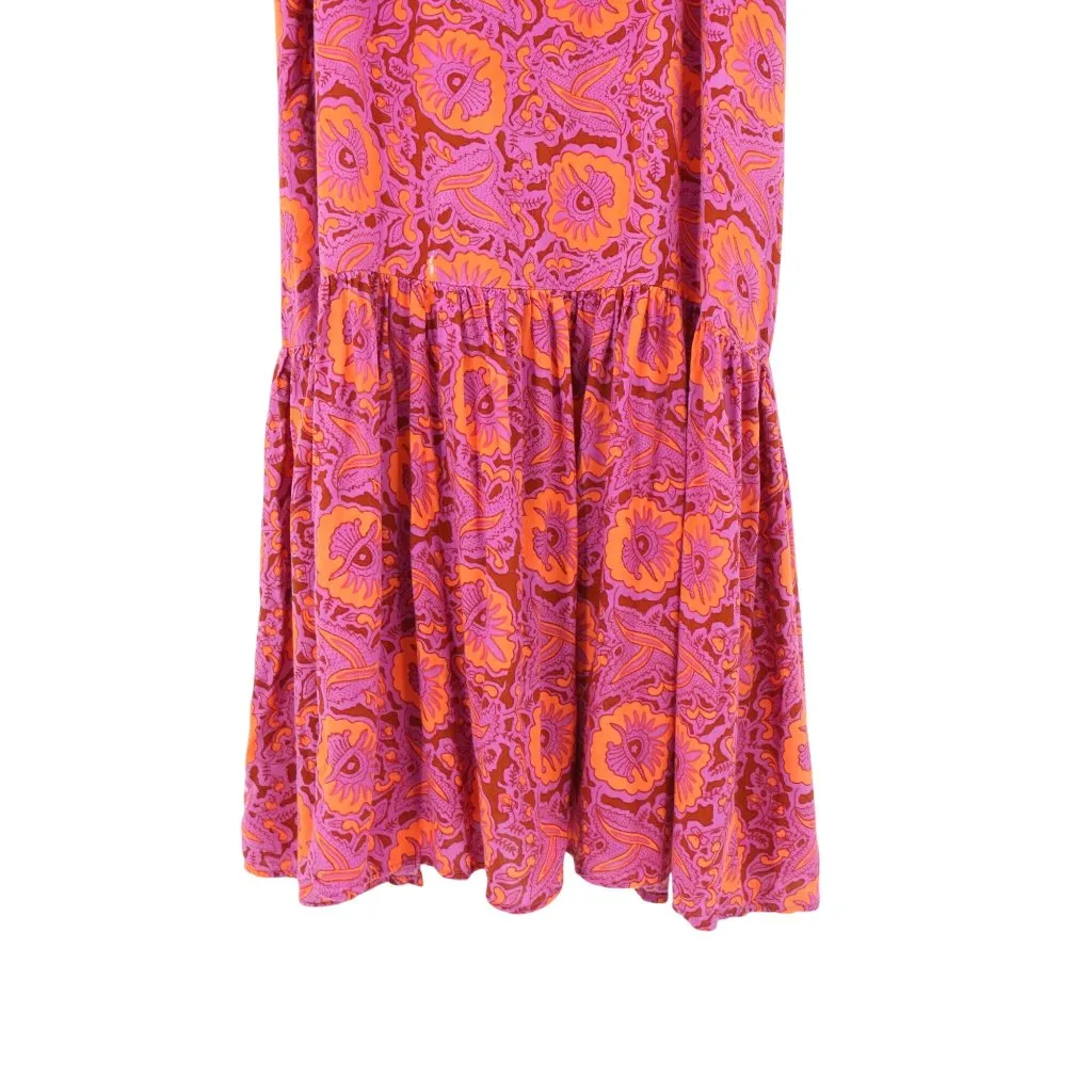 House of Harlow 1960 Jackie Boho Dress Flutter Sleeve Midi L Pink Size L - Image 5