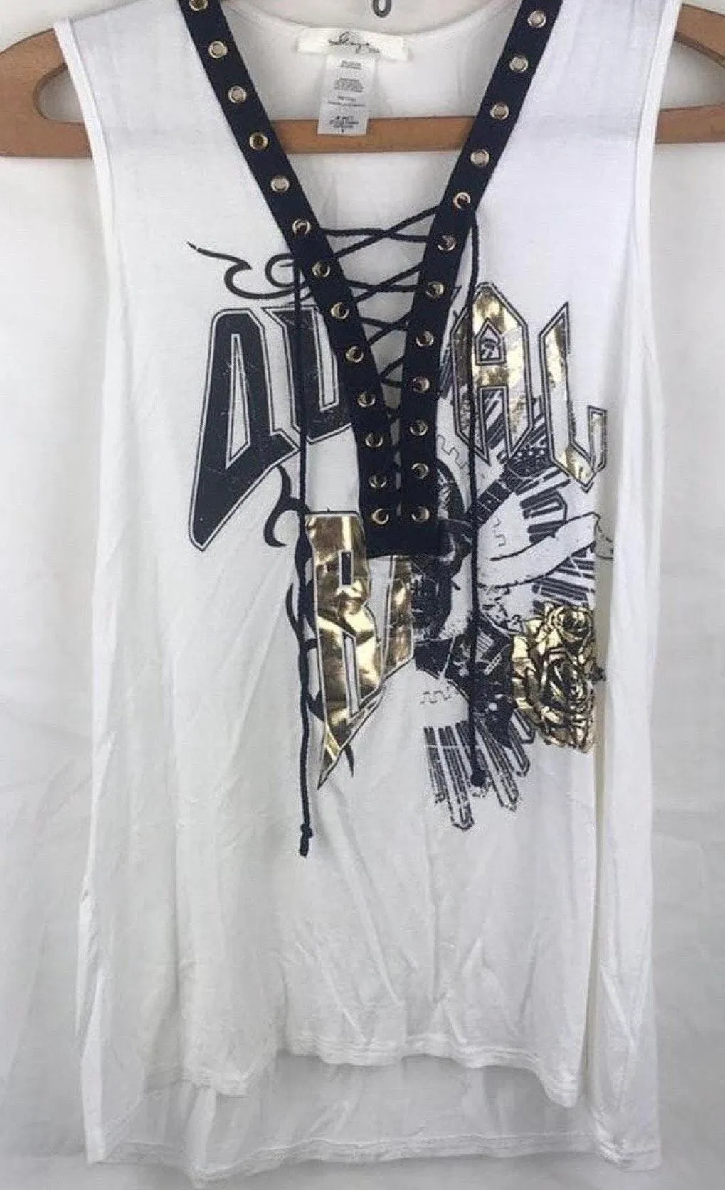 Black & White Rock N Roll Style Tank Top - Image 4