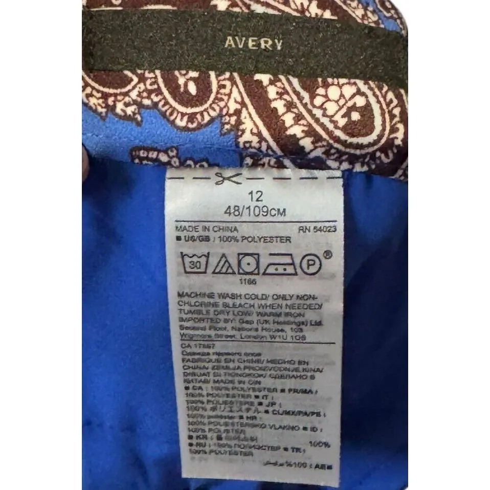Banana Republic Women Pants Avery Crop Straight Leg Paisley Trouser Size‎ 12 NWT - Image 12