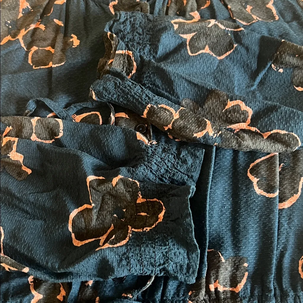 Fat Face Floral Long Sleeve Dress Blue/Brown Size 10 Blue - Image 9