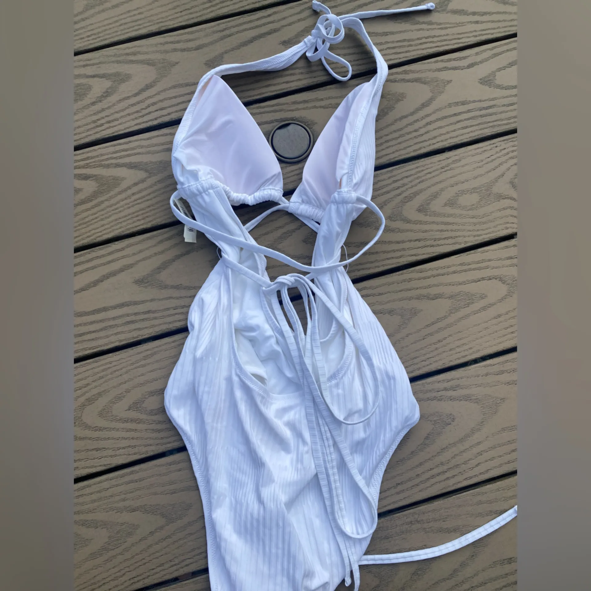 NWT aerie white one piece cheeky ribbed XL cut out strappy - Image 10