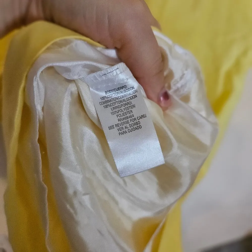 Sandra Darren Light Yellow Summer Dress Size 6P 6 Petite Wedding Bright Happy - Image 3