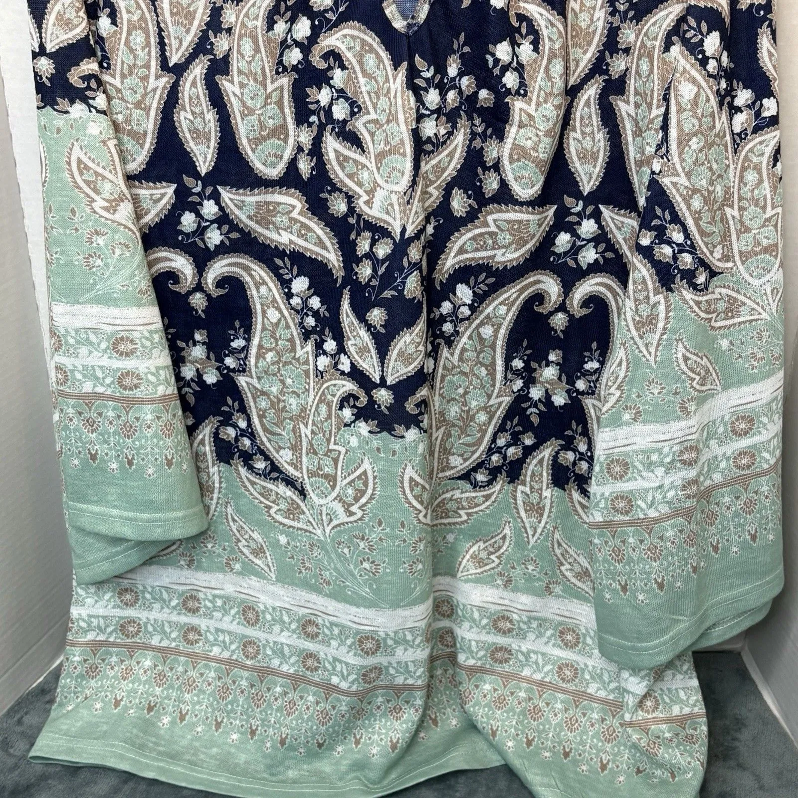 Weekend Suzanne Betro Paisley Lace Trim Keyhole Tunic Size XL Boho Chic Hippie - Image 3