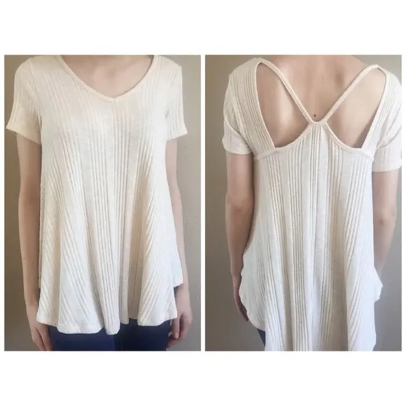 NEW Soft Pale Yellow Cross Back Top - Image 2