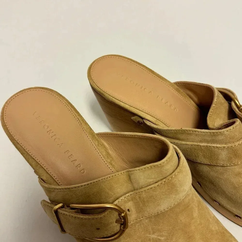 NWOT Veronica Beard Hendrix Suede Clog - Boho Backless Heeled Clog - Image 7