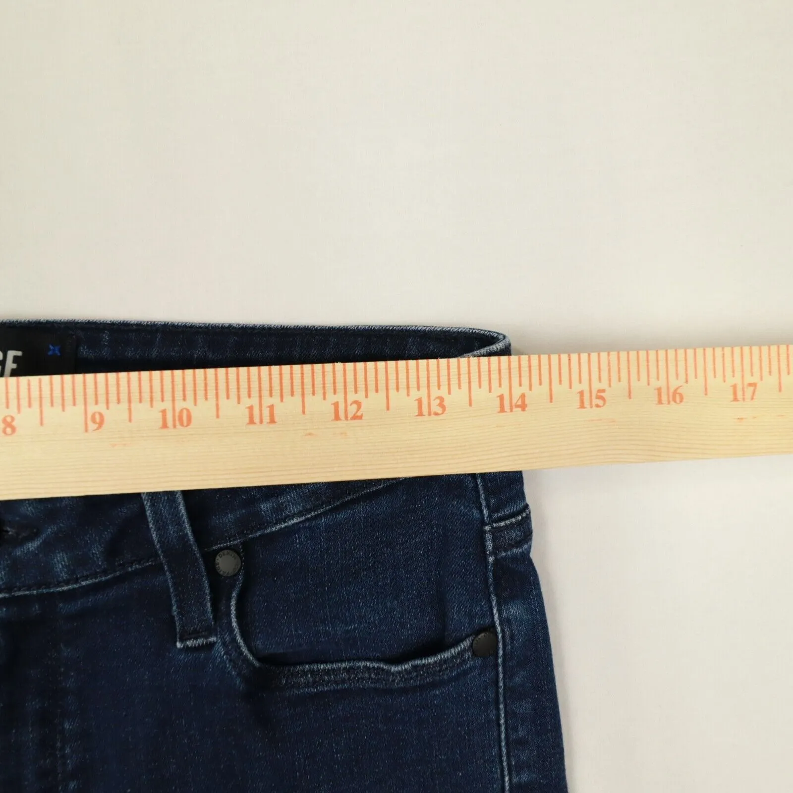 PAIGE Flora Ruffle Hem Crop‎ Straight Leg Dark Wash Denim Jeans size 29 - Image 6