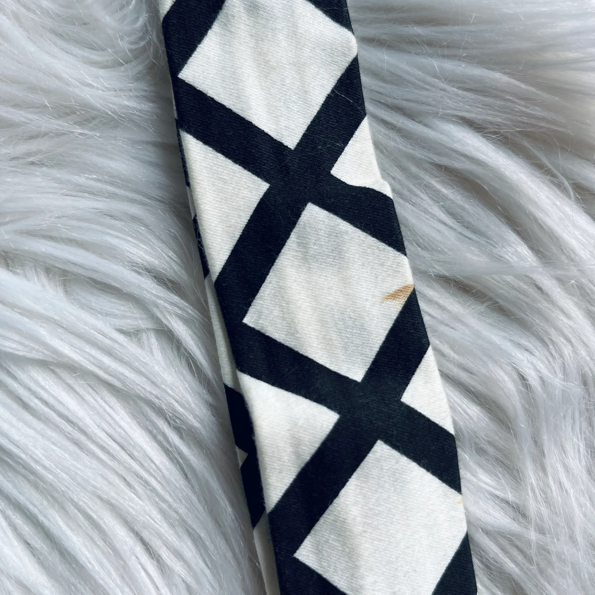 Black and White Graphic Diamond Pattern Pinafore Dress - Image 10