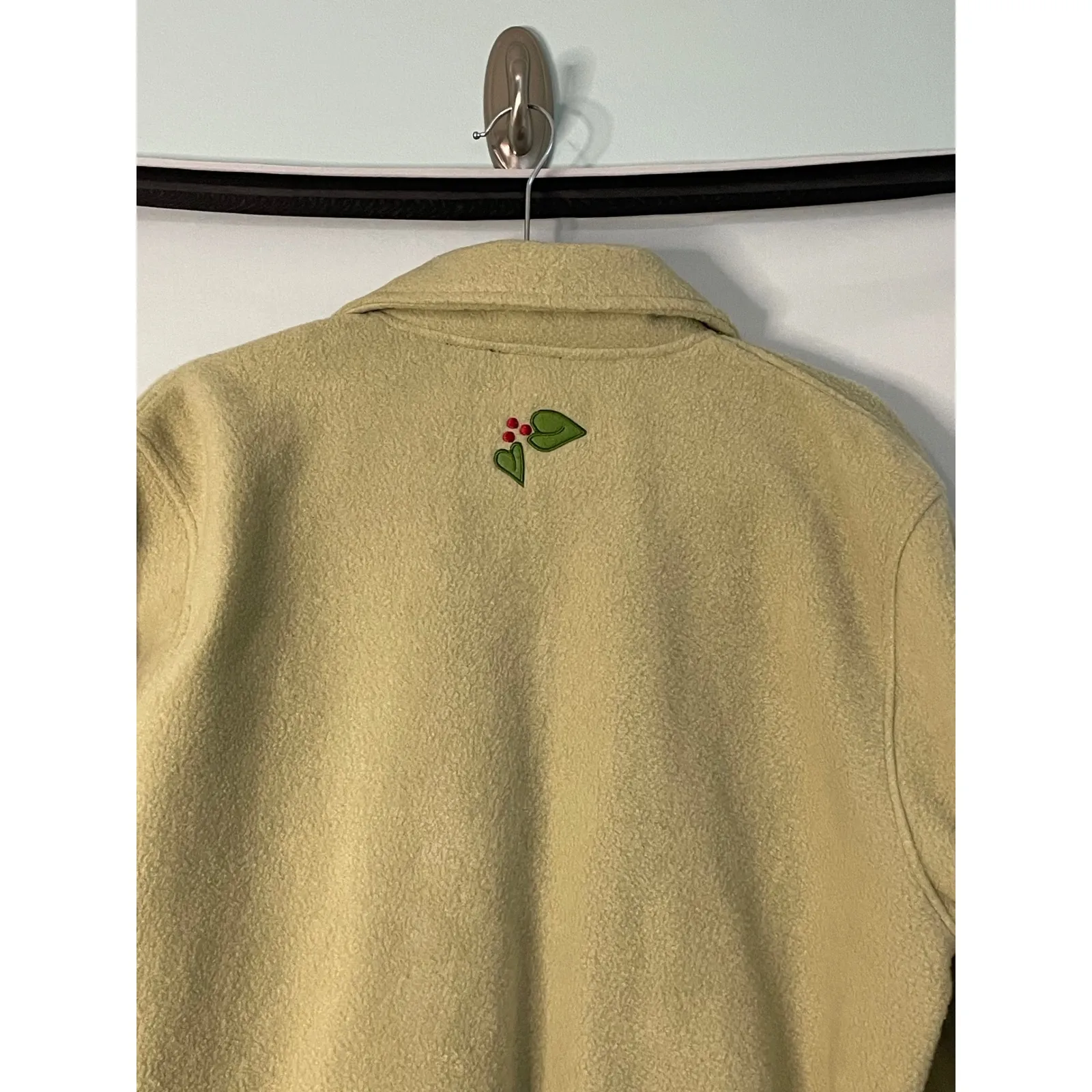 NWT North Crest Women XL Fleece Zip Up Jacket Holly Berry Embroidered Green - Image 8