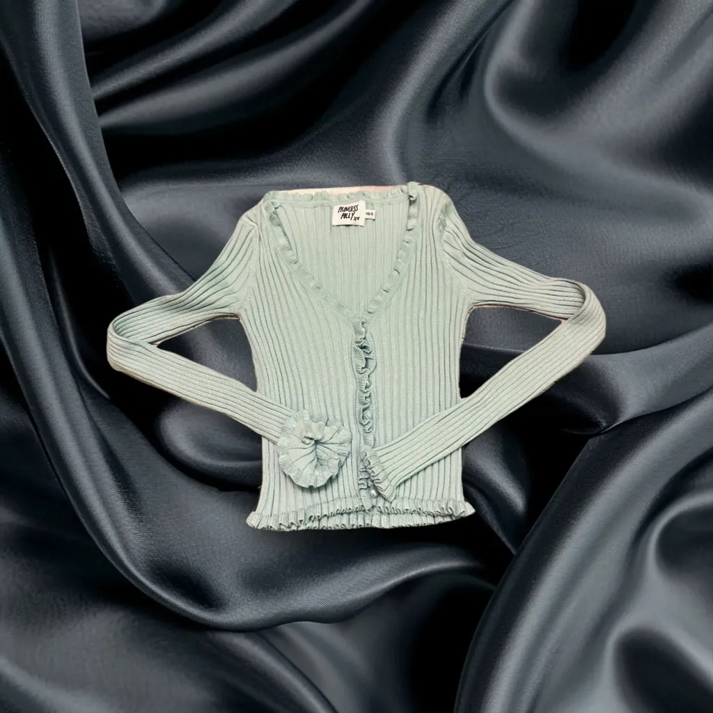 Princess Polly Light Blue Ribbed Top size XS/S - Image 4