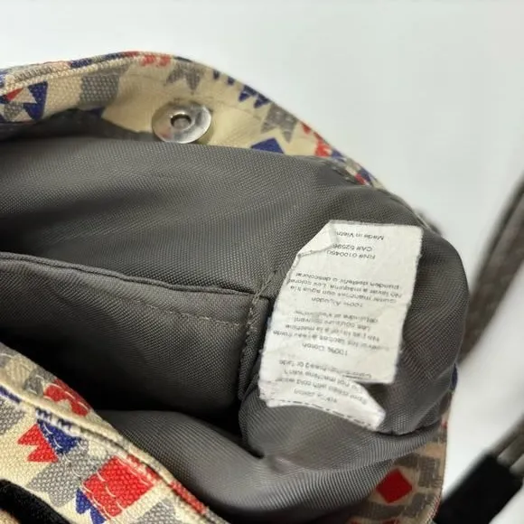 Kavu Keepalong‎ Canvas Rope Strap Bag Blue Red Abstract Tribal Cabin Outdoor - Image 9