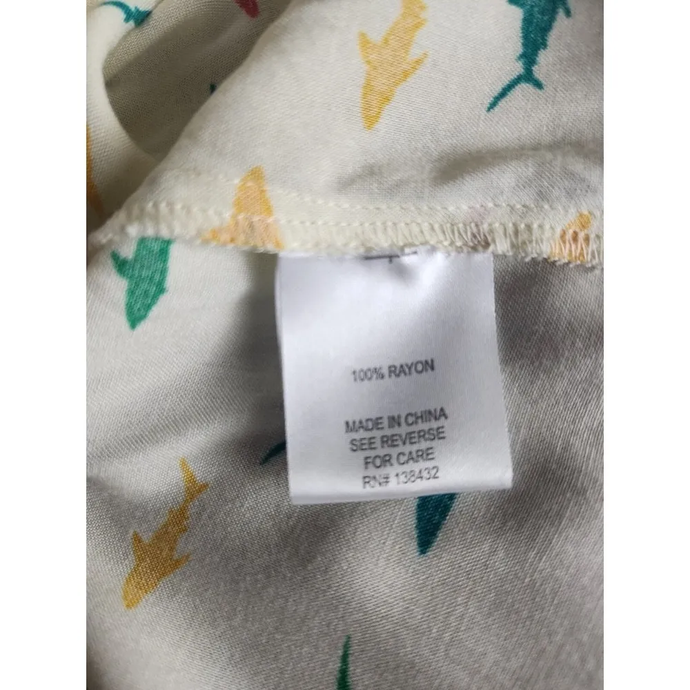 ModCloth Women's Size XXS Rainbow Shark Print Blouse Tie Back Button Down - Image 5