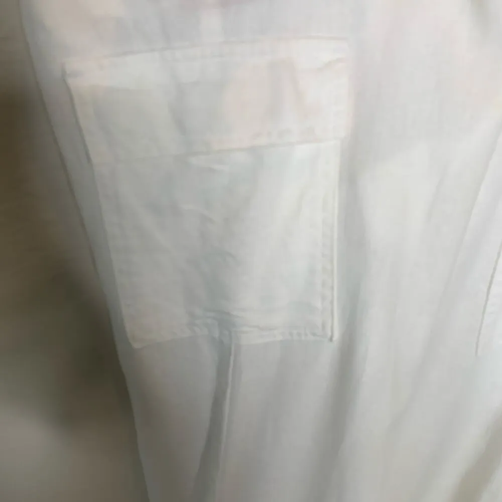 Love Tree  White Pull On Linen Pants Elastic Waist Sz Medium - Image 4