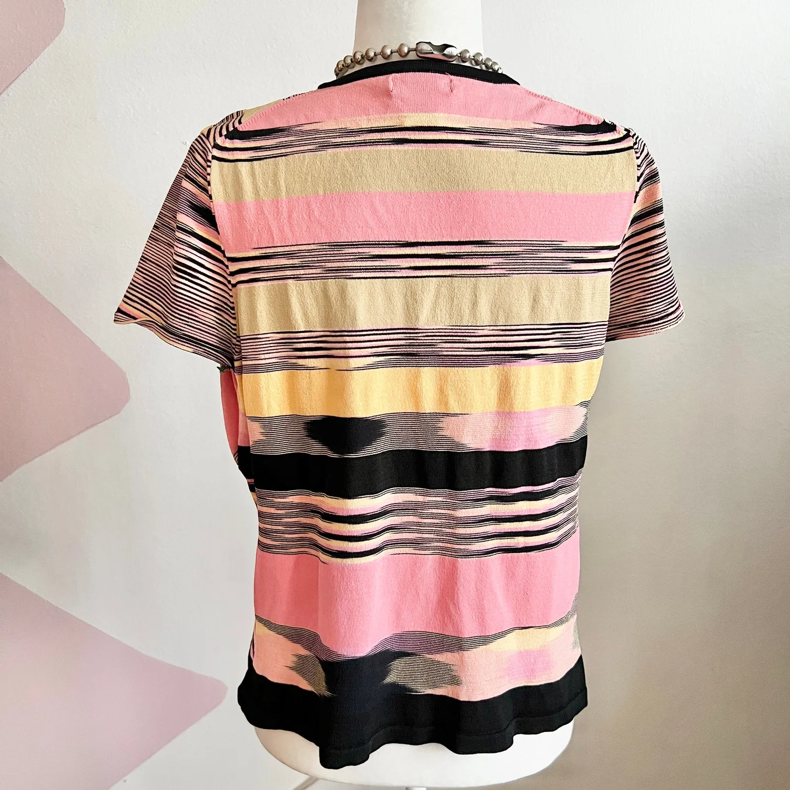 Vintage‎ Striped Babydoll Top Y2K 2000s Retro Cottagecore XL - Image 3