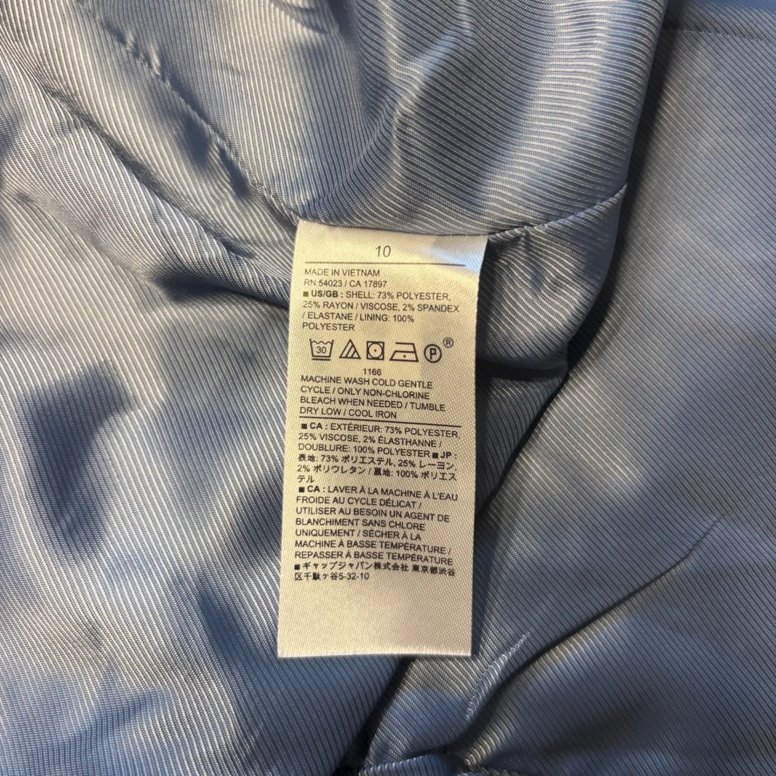 Banana‎ Republic NWT Blue Herringbone Blazer - Short Cutaway Women's Size 10 - Image 7