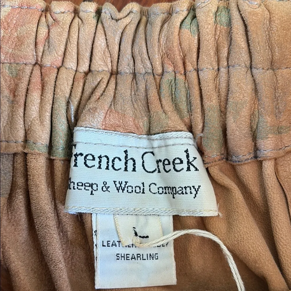 True Vintage French Creek Floral Tan leather Skirt size small Orange - Image 4