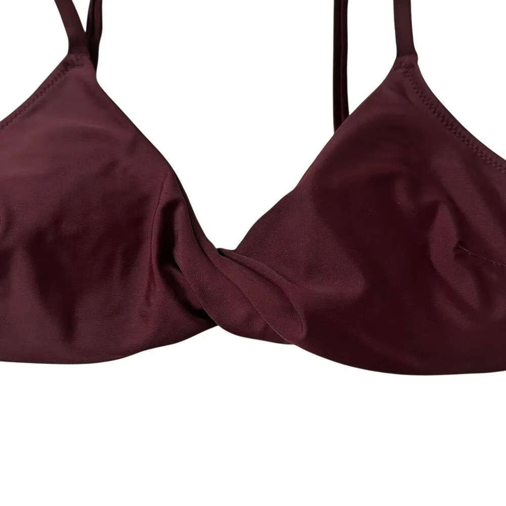 Aerie Maroon Real Good Padded Bikini Top Women Swimsuit Size Small | 54-8 - Image 3