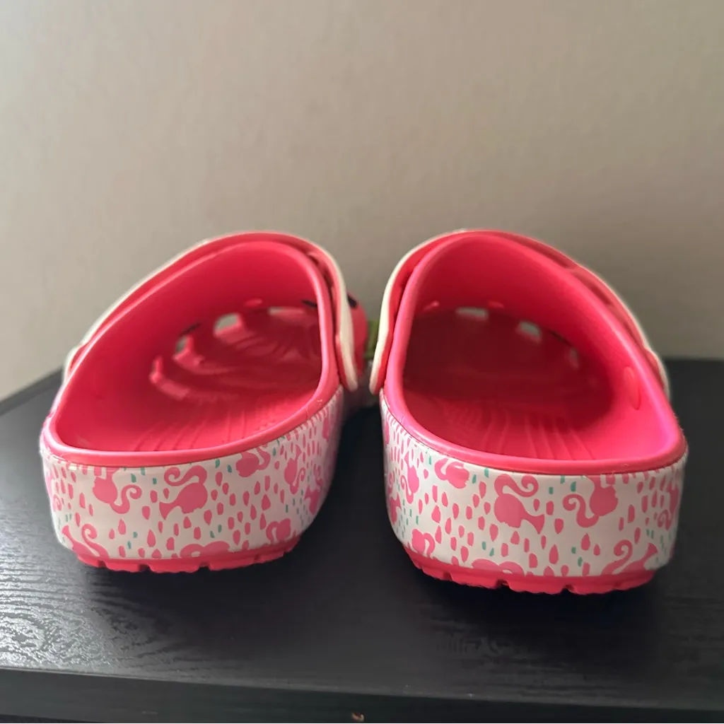 Crocs Barbie Classic Clog Pink Womens M6 W8 Limited Edition Jibbitz NWT - Image 4