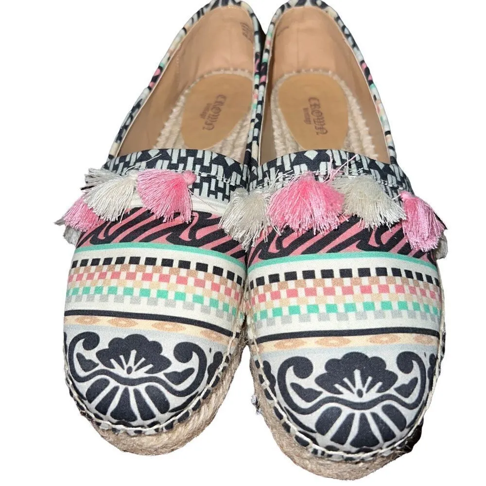 Crown Vintage Kalani Tassel Espadrille Flats Women's Size 6.5 Boho Chic Black - Image 5