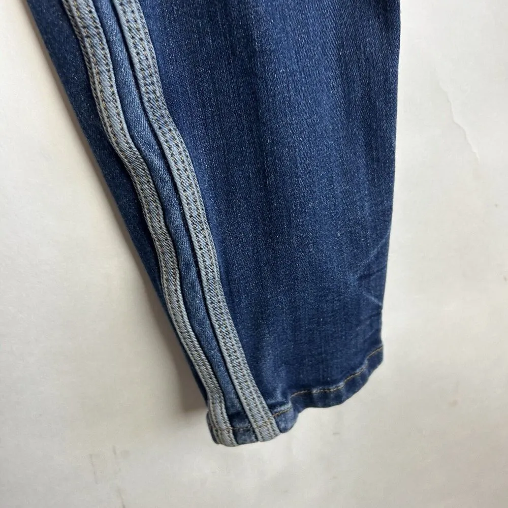 Good American Good Legs Jeans Size 2/26 Side Stripes Dark Wash Denim GLCA899T - Image 4