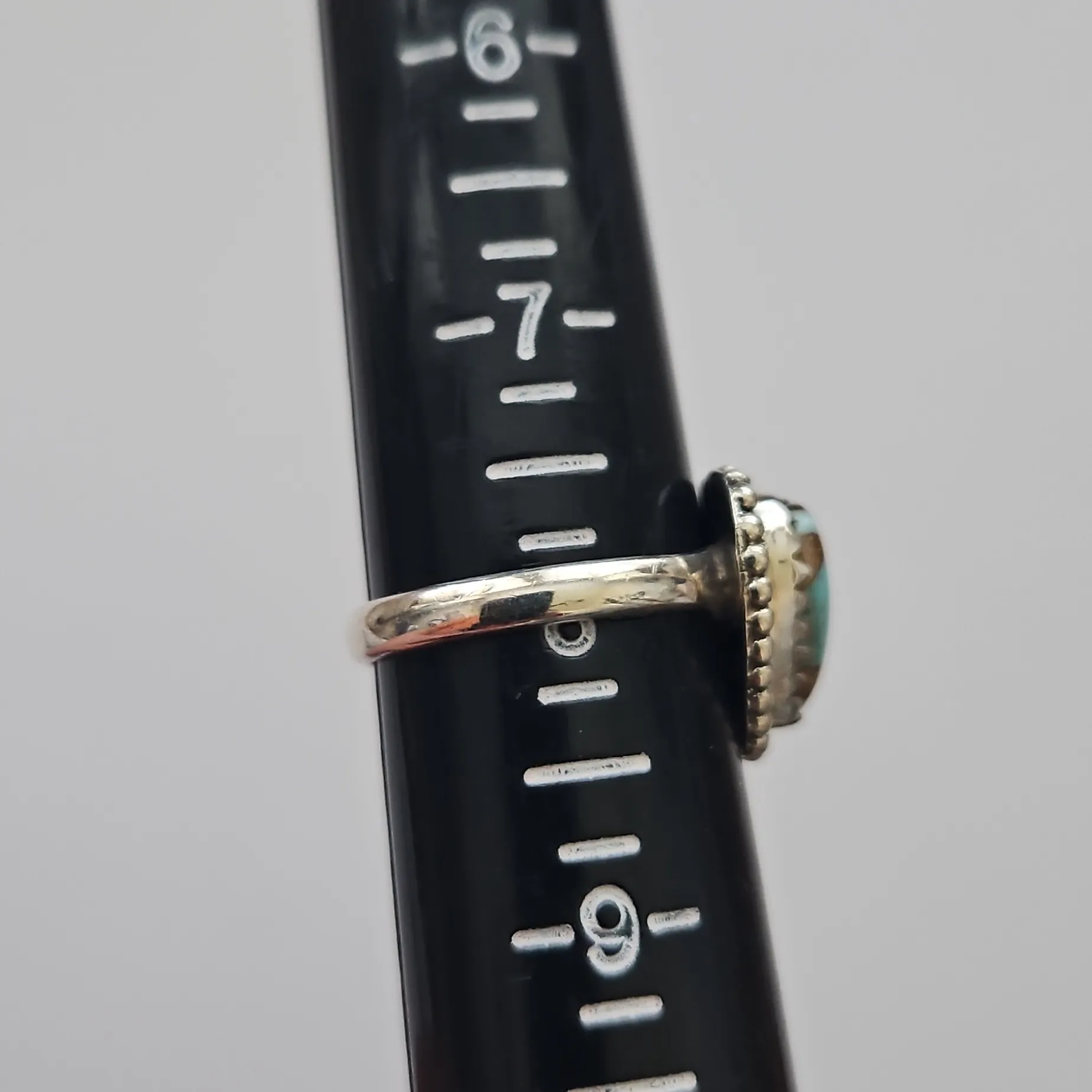 Cotton Candy Turquoise Heart Ring Size 8 - Image 2